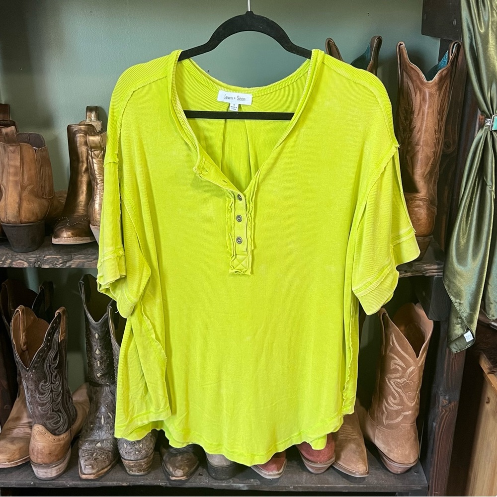 Neon Green Button Down Shirt